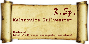 Kaltrovics Szilveszter névjegykártya